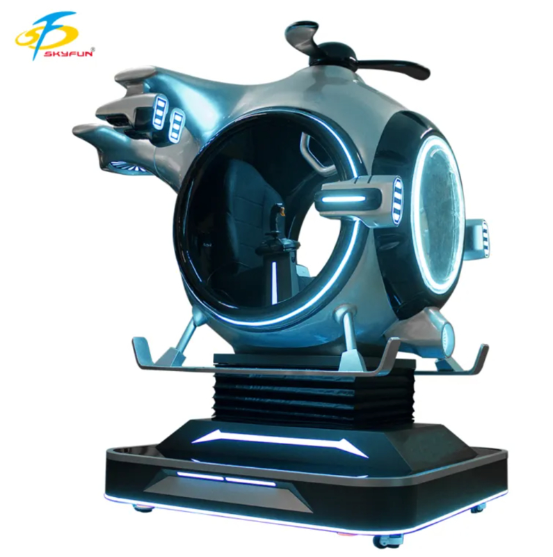 カスタマイズ可能な9D VRフライトシミュレーターヘリコプターライドマシン | SKYFUNのFun Fighter – 1プレイヤー、55以上のゲーム、Thrustmasterジョイスティック、DPVRヘッドセット、モール＆アーケード用